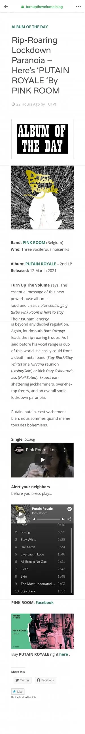 Press: ©Turn up the Volume 15/03/21