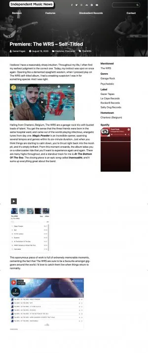 Press: ©Independent Music News 19/08/2020